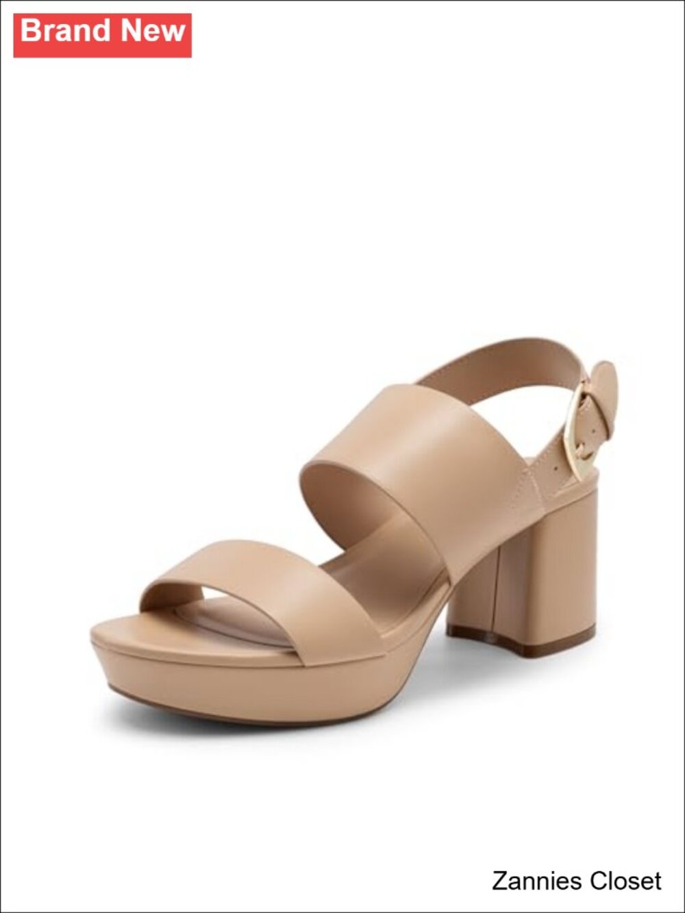 ✨ DREAM PAIRS Women's Faux Leather Chunky Wedge Heel Platform Sandals Buckle